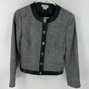 ✅VINTAGE Michael Kors Women's Blazer Twist Lock Buttons Long Sleeve Size 6 BLACK